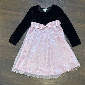 Elegant Pink and Black Kids Formal Dress